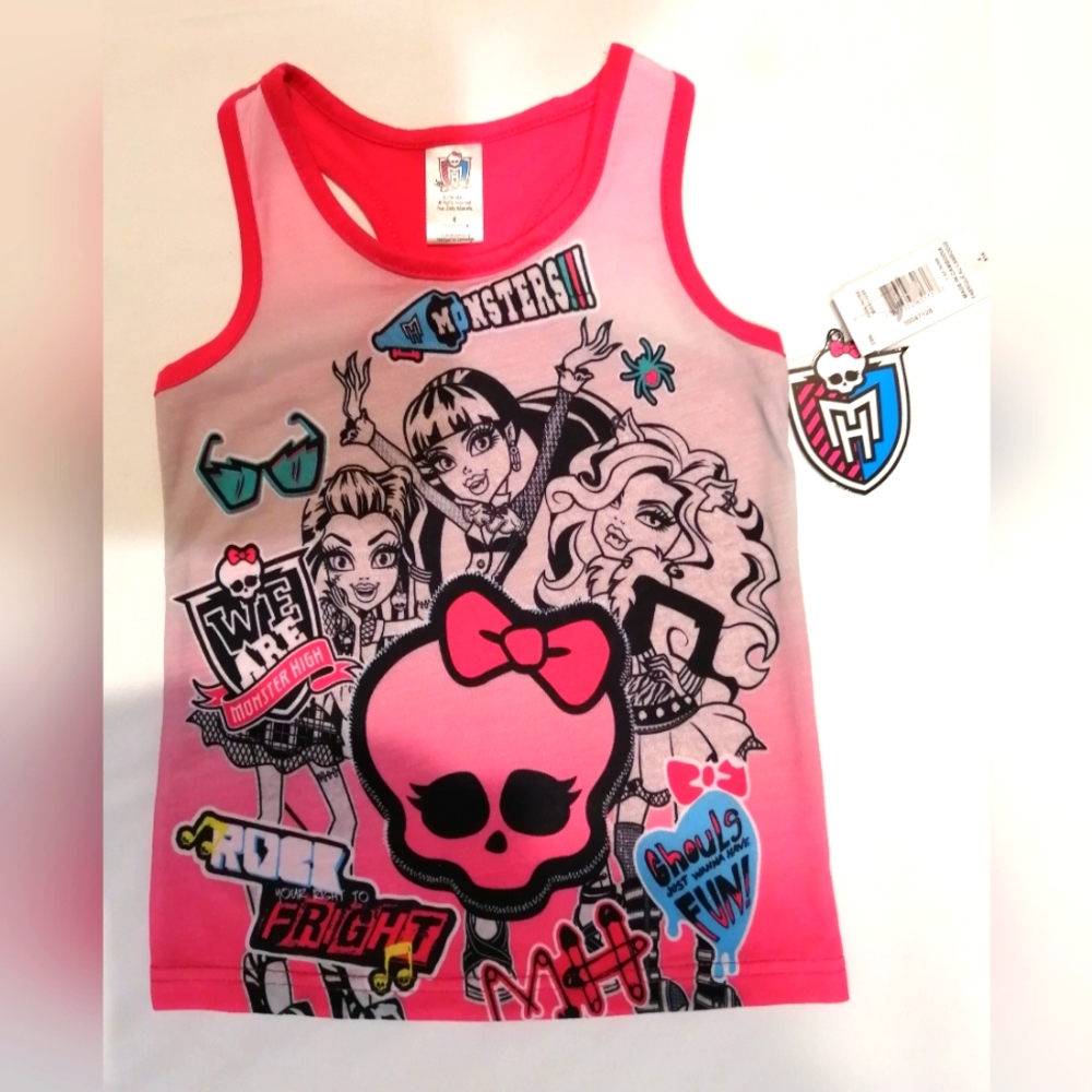 Monster High Girls Two-piece Pajama Set NWT Size 4 - Picture 6 of 9